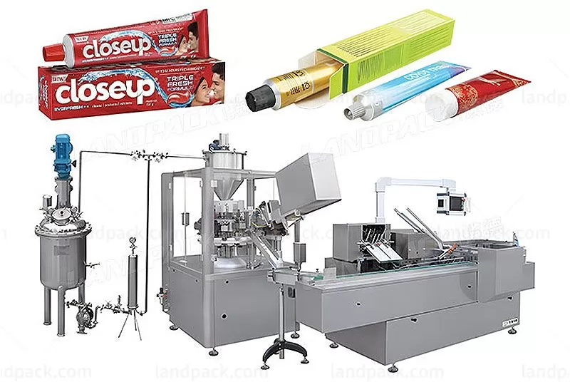 Aluminium Tube Filling Machine With Heat Shrinking & Cartoning Machine
