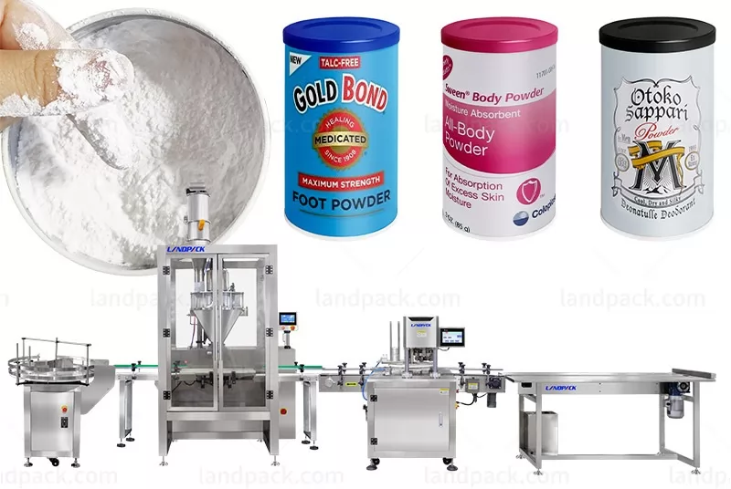 Talcum Powder Tin Can Bottle Filling Seaming Machine Powder Canning Line