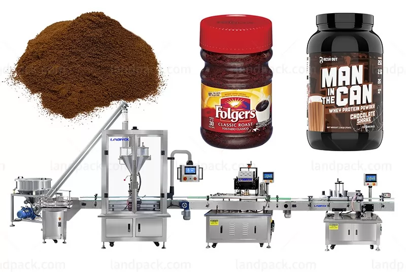 Automatic Inline Filler Linear Type Dry Powder Bottle Auger Filling Machine