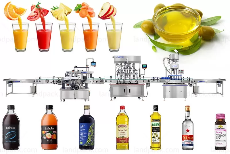 Inline Filler | Automatic Piston Pump Filling Capping Labeling Machine Line