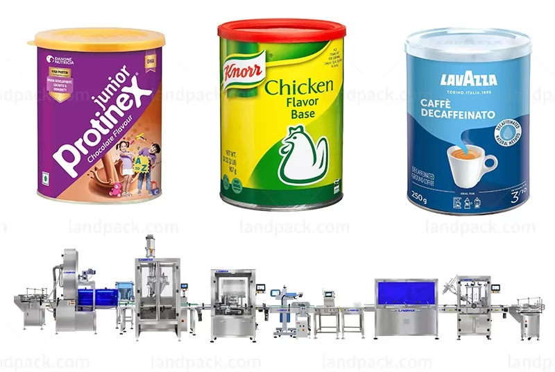 Powder Inline Filler Automatic Weighing Can Filling Machine With Laser Printer