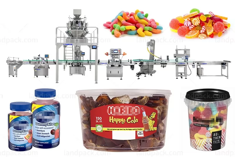 High Quality Automatic Gummy Filling Capping Labeling Machine Line