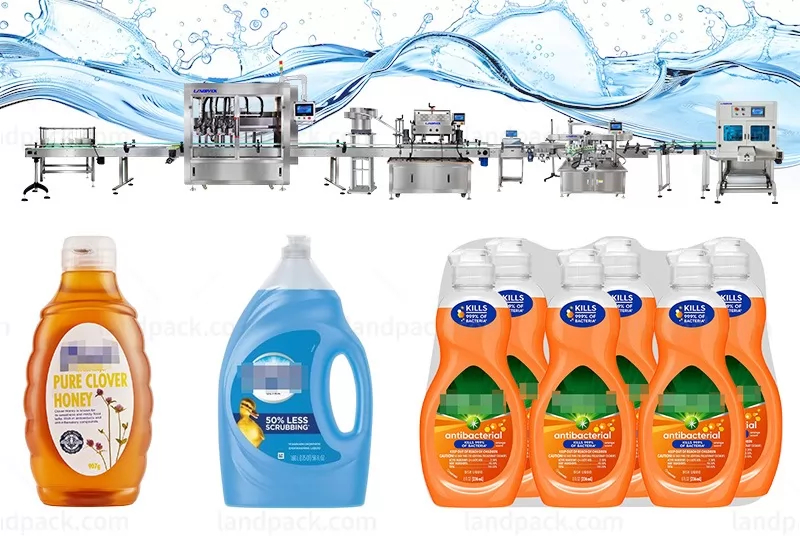 Automatic Shampoo Hair Oil Filling Line With Capping Labeling Shrinking Machine System