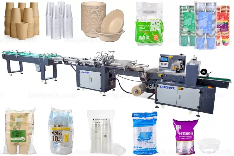 Flow Wrapping Machine | Automatic Disposable Cup Counting and Packing Machine