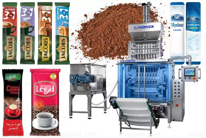 High Speed 3 In 1 Coffee Powder Packing Machine Multi Lane Stick Packing Machine