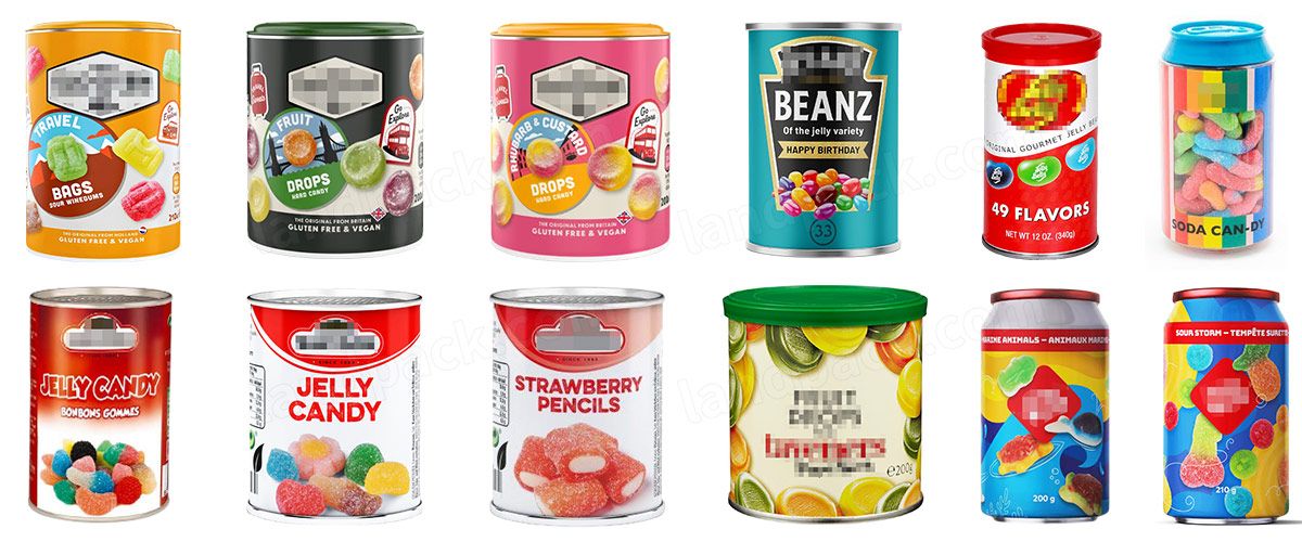 Automatic Mixed Gummies Can Tin Filling Sealing and Labeling Machine