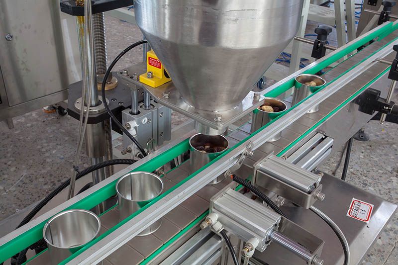 Automatic Mixed Gummies Can Tin Filling Sealing and Labeling Machine
